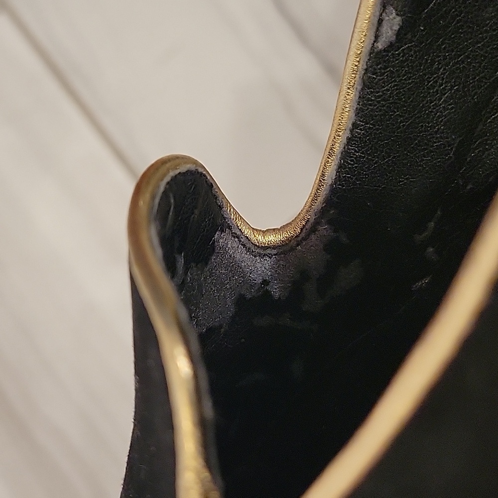 Cole Haan Black Loafers with Gold Trim - Picture 10 of 12